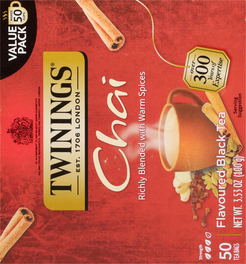 Twinings Chai Flavoured Black Tea 50 Tea Bags