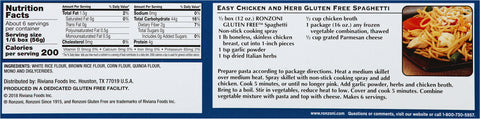 Ronzoni Gluten Free Spaghetti 12 OZ