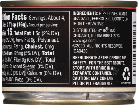 IGA Olives Pitted Sliced 2.25 OZ
