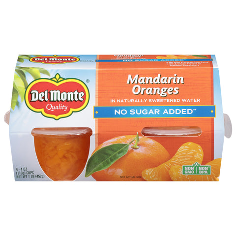 Del Monte Fruit Cups Mandarin Oranges No Sugar Added 16 OZ