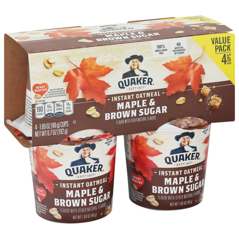 Quaker Maple & Brown Sugar Instant Oatmeal 6.7 OZ