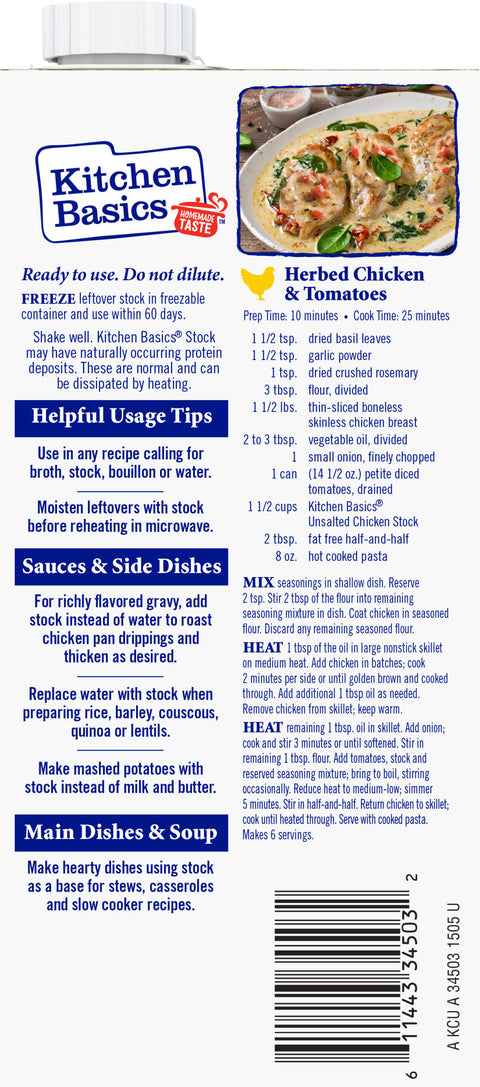 Kitchen Basics Unsalted Chicken Stock 32 OZ