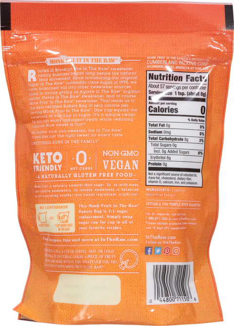 Monk Fruit In The Raw Keto Formula Sweetener 16 OZ