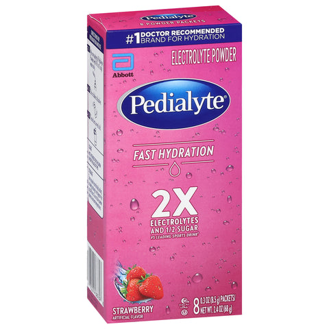 Pedialyte Fast Hydration Strawberry Electrolyte Powder 8