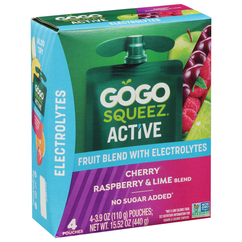 GoGo Squeez Cherry Raspberry & Lime Blend Fruit Blend with Electrolytes 4