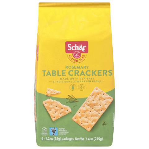 Schar Gluten-Free Rosemary Table Crackers 6 - 1.2 oz Packages - 5 Pack