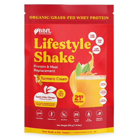 BBfL BBfL Meal Replacement Protein Shakes,  (15 Servings, Turmeric Curcumin Cream) - 1.16 LB 6 Pack