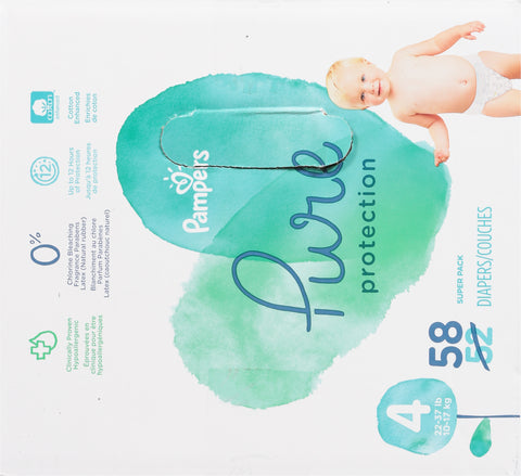 Pampers Diapers Size 4 (22-37 lb) Super Pack 58 CT