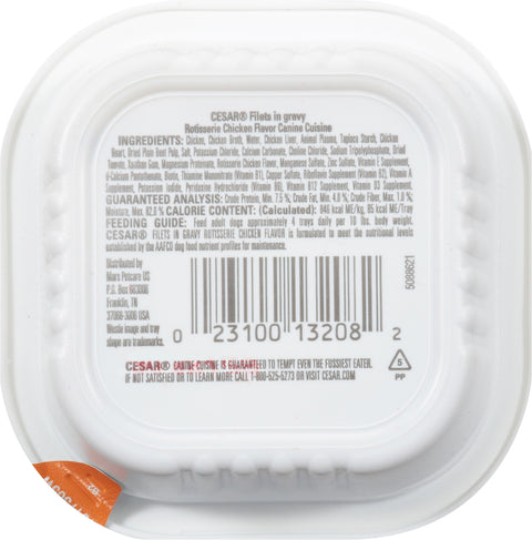 Cesar Filets in Gravy Rotisserie Chicken Flavor Canine Cuisine 3.5 oz
