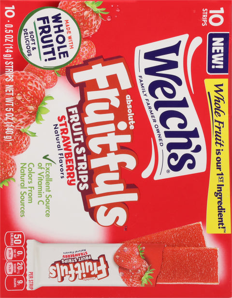 Welch's Absolute Fruitfuls Strawberry Fruit Strips 10