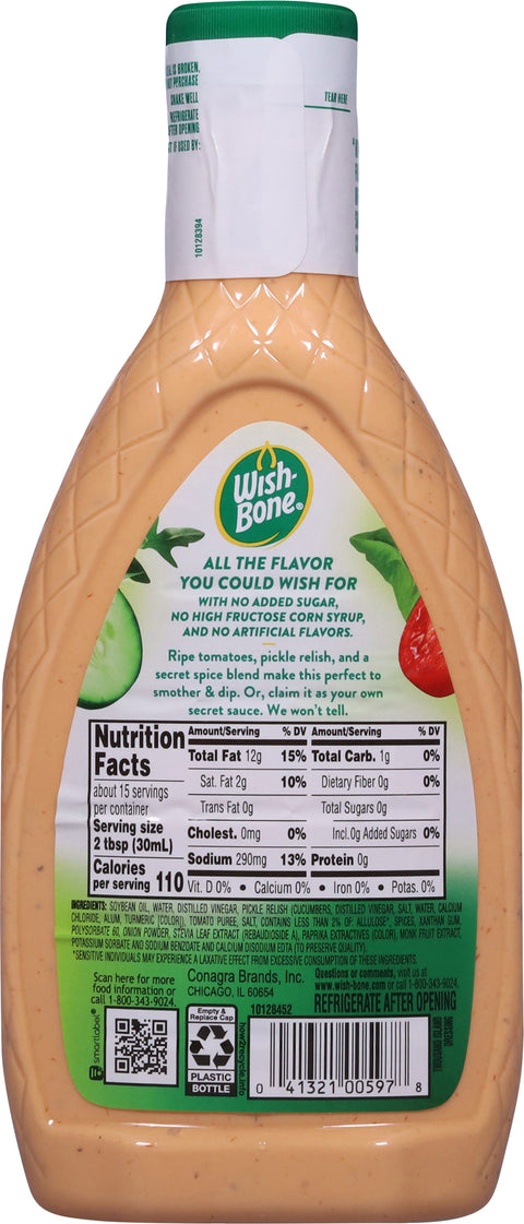 Wish-Bone No Sugar Added Italian Dressing 15 fl oz