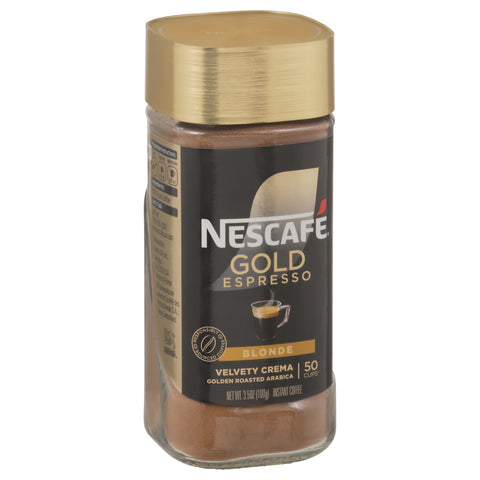 Nescafe Gold Espresso Velvety Crema Golden Roasted Arabica Instant Blonde Coffee 3.5 oz