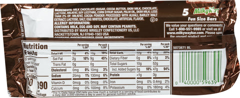 Milky Way Milk Chocolate Fun Size Candy Bars 2.66 OZ