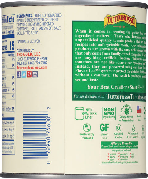 Tuttorosso Crushed Tomatoes With Basil 28 OZ