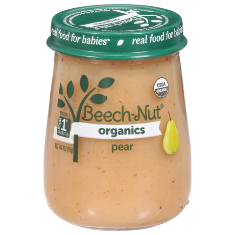 Beech-Nut Organics Stage 1 (4 Months+) Pear 4 oz - 10 Pack