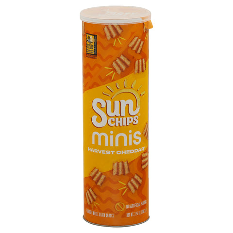 SunChips Minis Harvest Cheddar Flavored Whole Grain Snacks 3.75 oz - 12 Pack