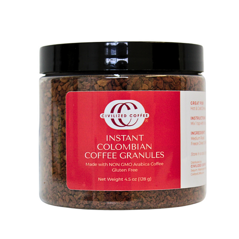 Instant Colombian Coffee Granules Non-GMO - 4.5 OZ 8 Pack