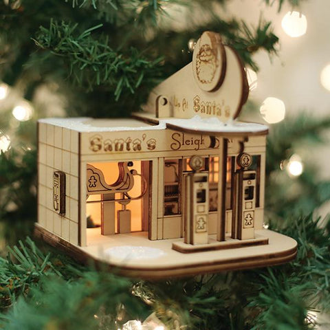 Santa's Sleigh Station Ornament