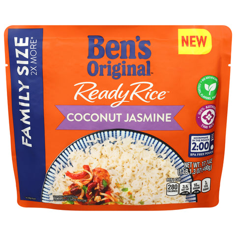 Ben's Original Coconut Jasmine Ready Rice Family Size 17.3 oz - 6 Pack