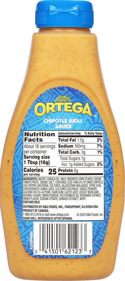 Ortega Chipotle Aioli Medium Sauce 9 OZ
