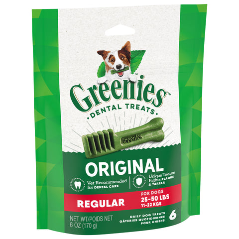 Greenies Original Regular Dental Treats 6 OZ