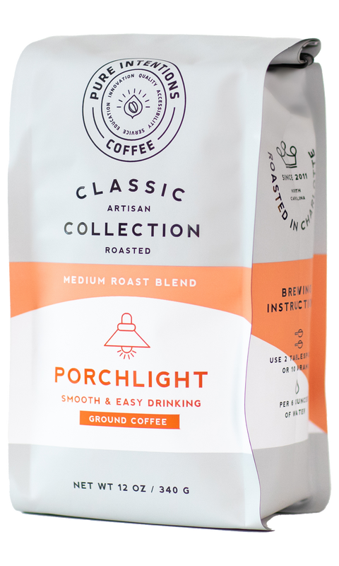 Pure Intentions Coffee Porchlight Blend Medium Roast, GROUND - 12 OZ 6 Pack