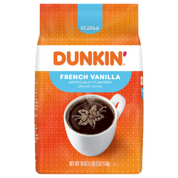 Dunkin French Vanilla Ground Coffee - 18 OZ 6 Pack