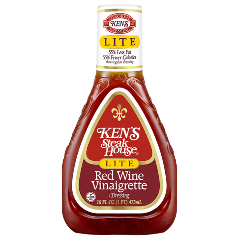 Ken's Steak House Red Wine Vinegar & Olive Oil Light 16 FZ