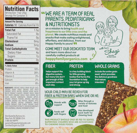 Happy Tot Organics Fiber & Protein Apple 4.4 OZ