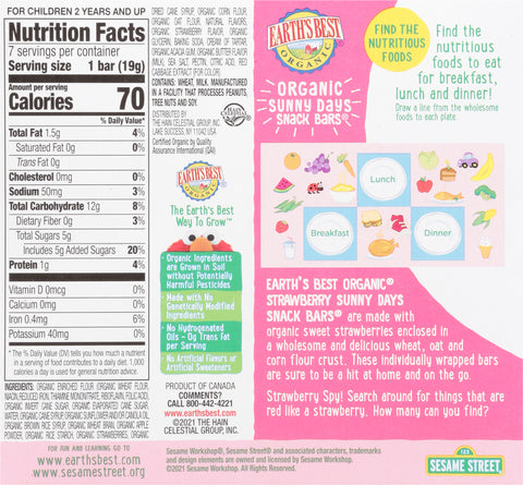 Earth's Best Organic Snack Bars Strawberry 4.69 OZ