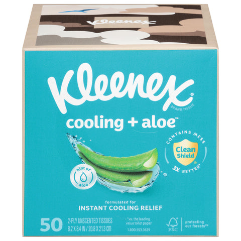 Kleenex Cooling + Aloe 2-Ply Unscented Tissues 50 Each