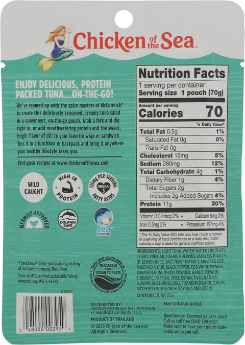 Chicken of the Sea Wild Caught Light Dill Tuna Salad Tuna 2.5 oz
