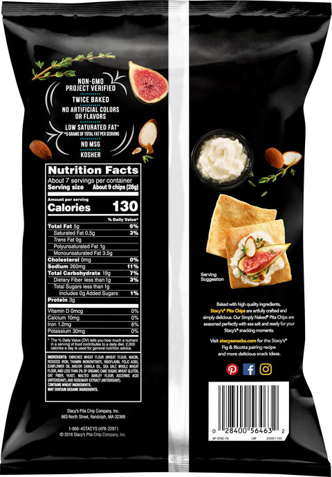 Stacy's Simply Naked Pita Chips 7.33 OZ