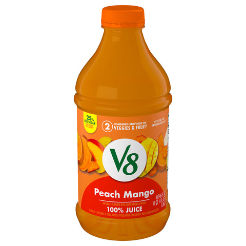 V8 100% Juice Fusion Peach Mango 46 FZ