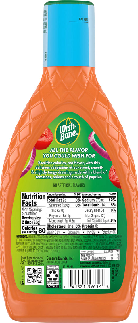 Wish-Bone Light Sweet French Dressing 15 FZ