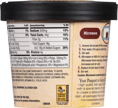 McCann's Maple Brown Sugar Irish Oatmeal Cup 1.9 OZ