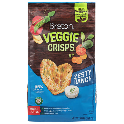 Breton Veggie Zesty Ranch Crisps 6 oz - 12 Pack