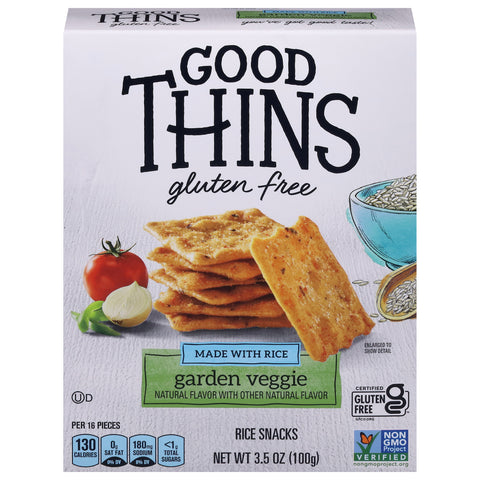 Good Thins Gluten Free Garden Veggie Rice Snacks 3.5 oz - 6 Pack
