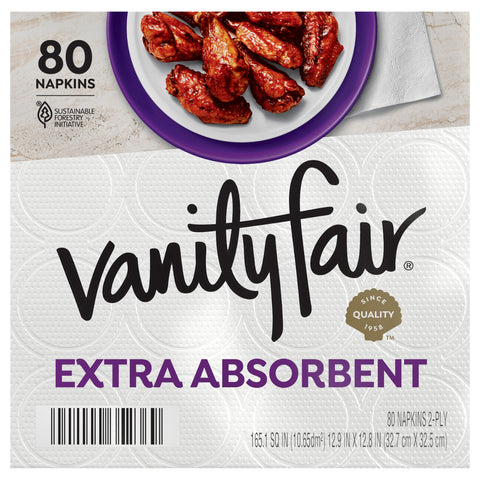 Vanity Fair Extra Absorbent Napkins 80 CT