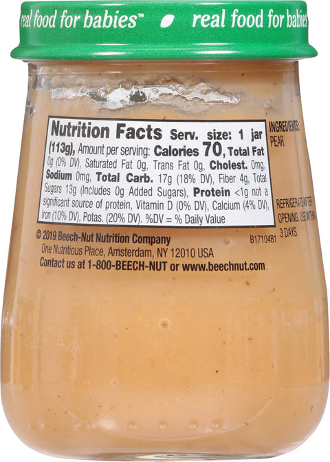 Beechnut Stage 1 Just Bartlett Pears 4 OZ