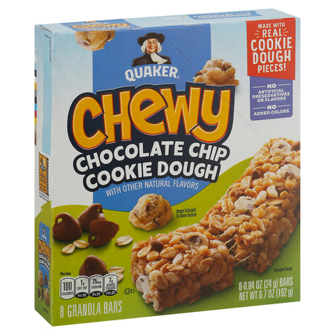 Quaker Chocolate Chip Cookie Dough Granola Bars 6.7 OZ