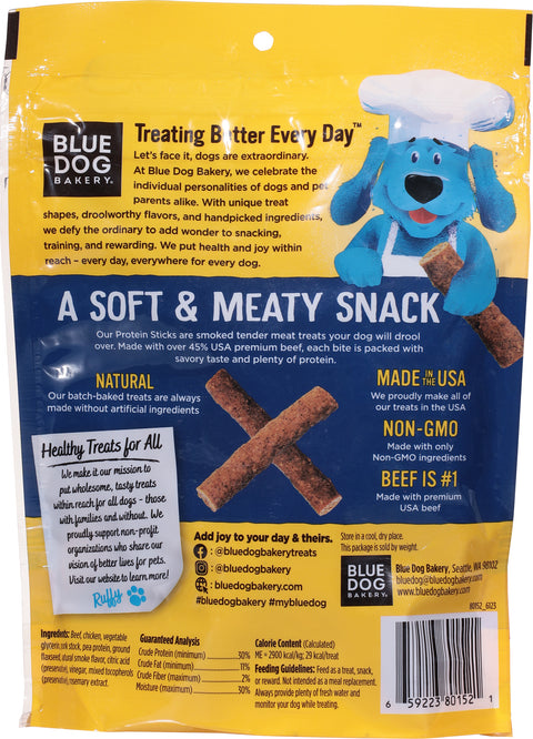 Blue Dog Bakery Meaty Protein Sticks Natural USA Premium Beef Recipe Dog Treats 6 oz