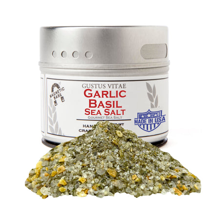 Gustus Vitae Garlic Basil Sea Salt - 4 OZ 8 Pack