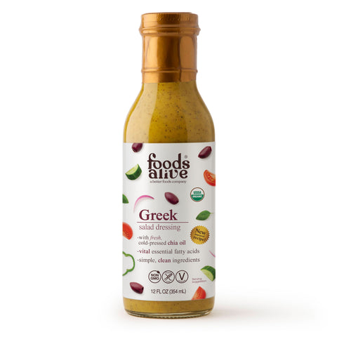 Foods Alive Inc Greek Organic Salad Dressing - 12 FL OZ 6 Pack