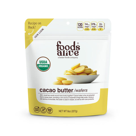 Foods Alive Cacao Butter Wafers - 8 OZ 6 Pack