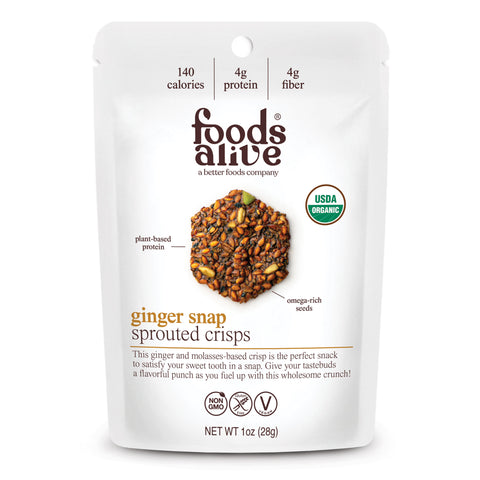 Foods Alive Inc Ginger Snap Crisps - 1 OZ 24 Pack