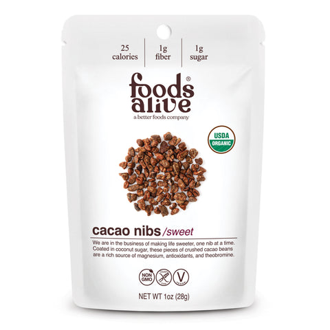 Foods Alive Inc Cacao Nibs (Sweet) - 1 OZ 24 Pack