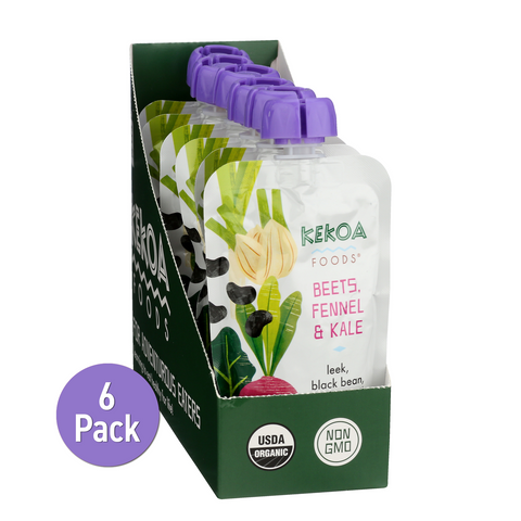 Kekoa Foods Organic Beets, Fennel + Kale Puree Flavor Baby Food, (6 Pack) - 3.5 OZ 36 Pack