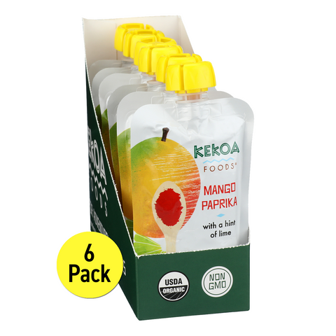 Kekoa Foods Organic Mango Paprika Puree Flavor Baby Food (6 Pack) - 3.5 OZ 36 Pack