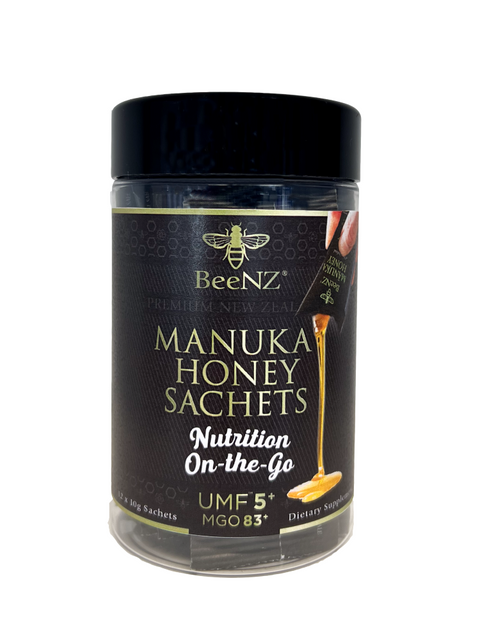 BeeNZ Manuka Honey UMF5+ Individual Sachets(Packets) - 4.2 OZ 12 Pack